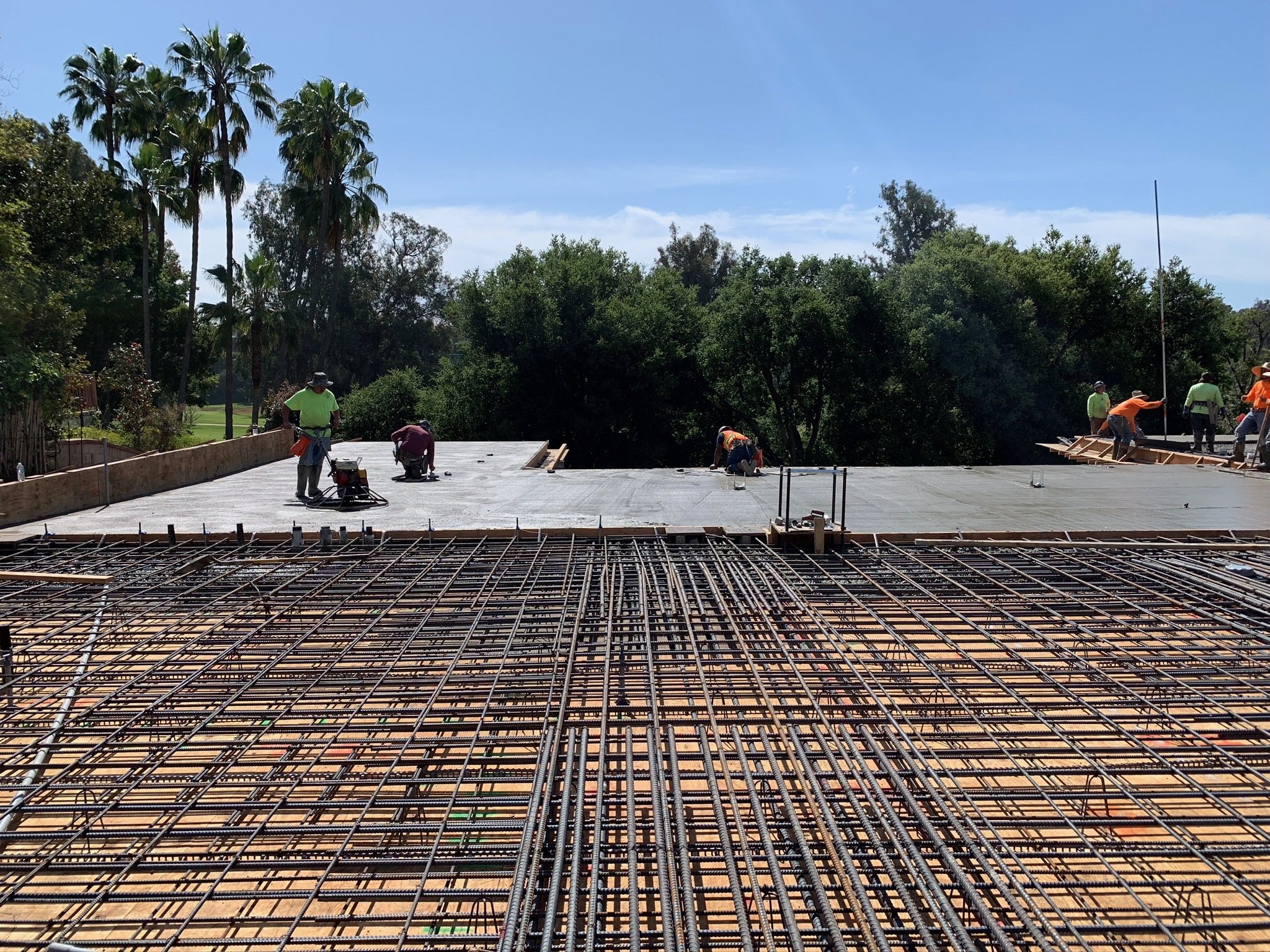 Foundation concrete pour in progress