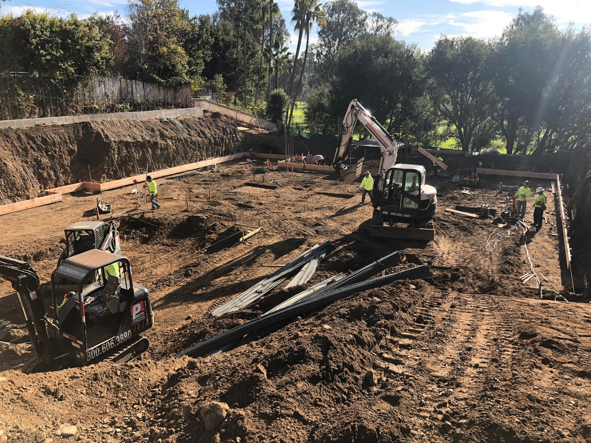 Mass excavation equipment on site
