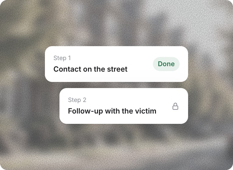A follow-up call that picks up from the first