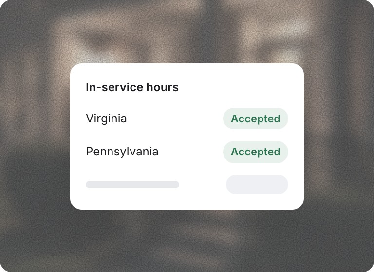 In-service hours credit