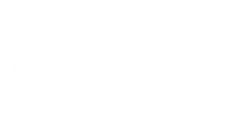 Stylized white abstract logo composed of three interconnected circular shapes.
