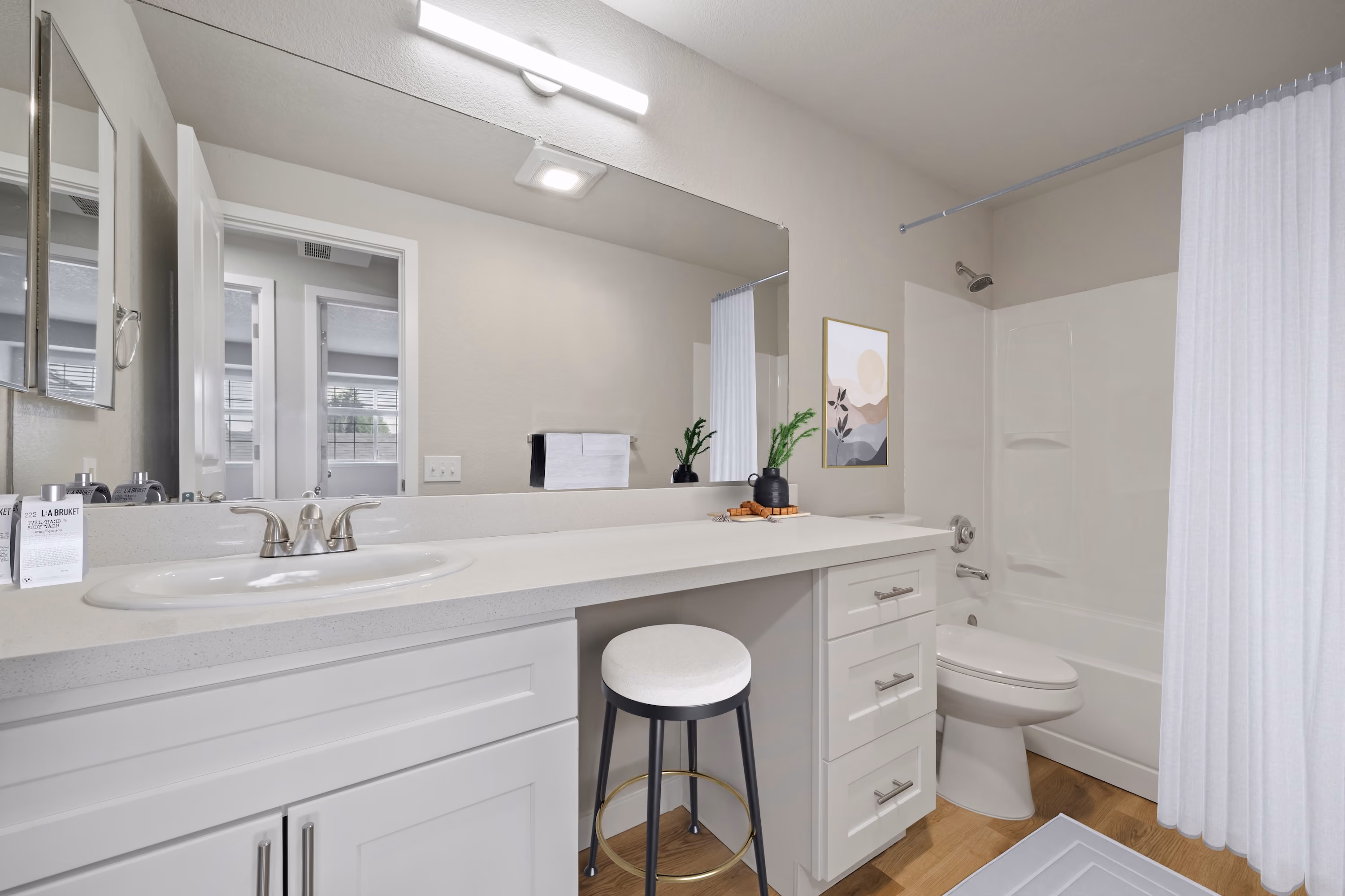 Bathroom with decor and furniture