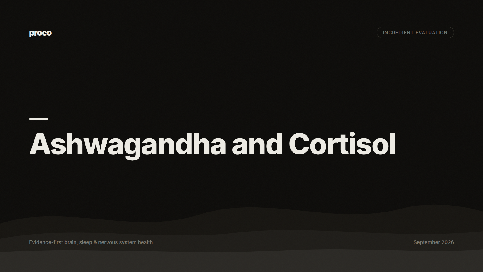 Ashwagandha and Cortisol — Proco