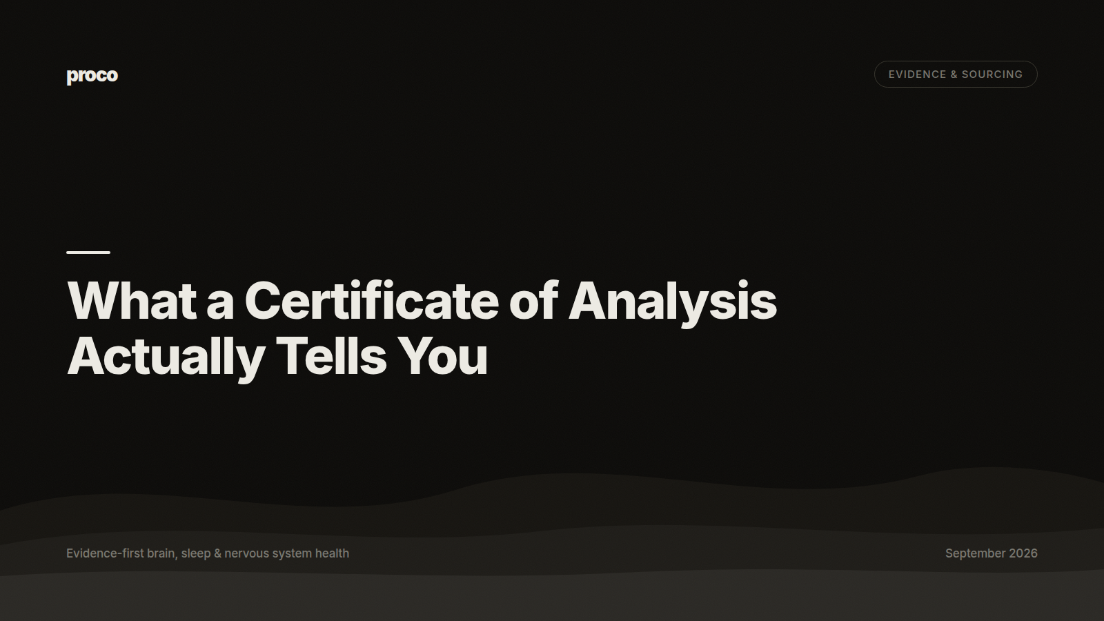 What a Certificate of Analysis Actually Tells You — Proco
