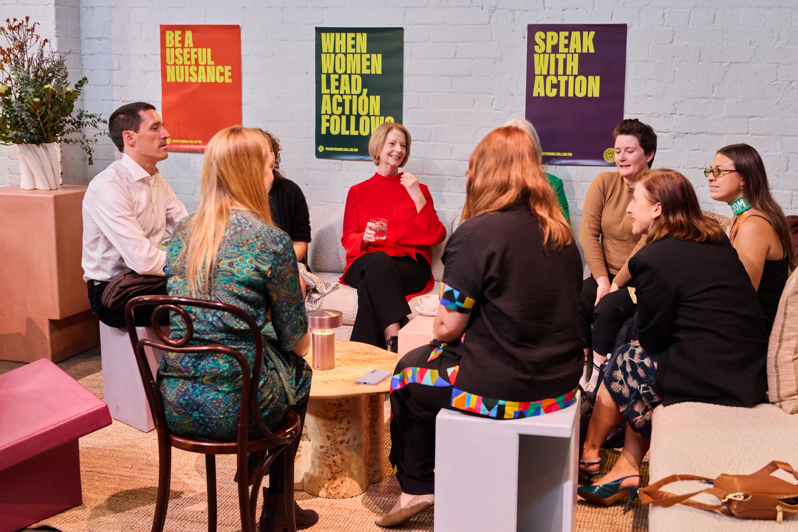 Women leading a conversation at a Project Dandelion event