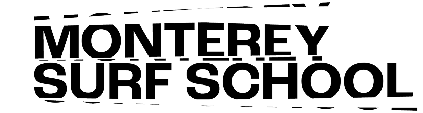 Showing how the logo was chopped on the top and bottom of the letters to create a collaged wave shape vibe for Monterey Surf School