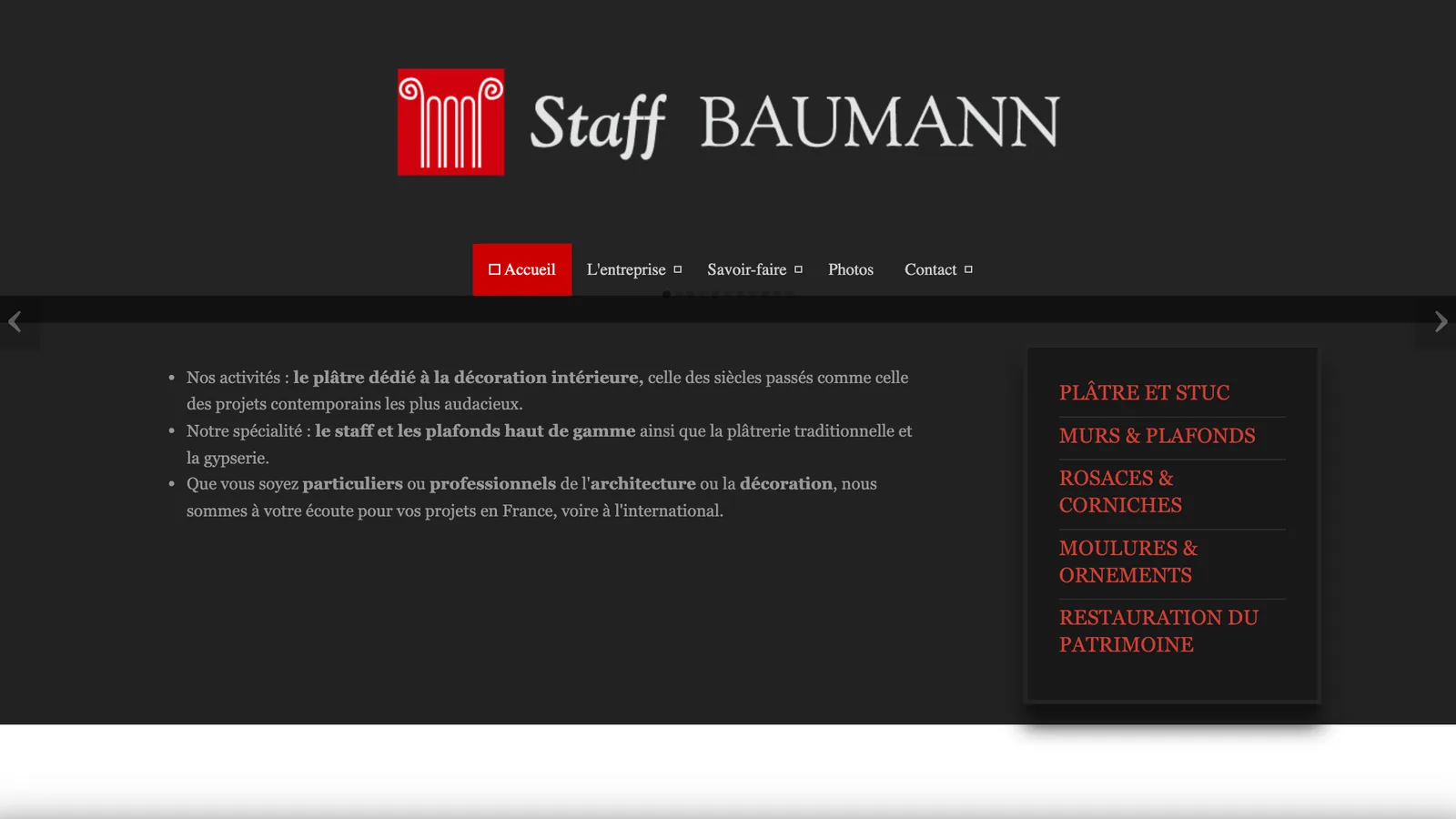 Ancienne page d'accueil, site Joomla archivé en avril 2025