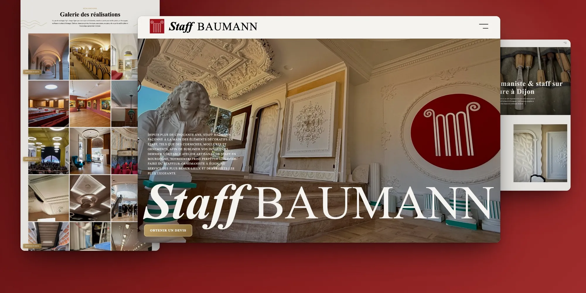 Plusieurs pages du site Staff Baumann