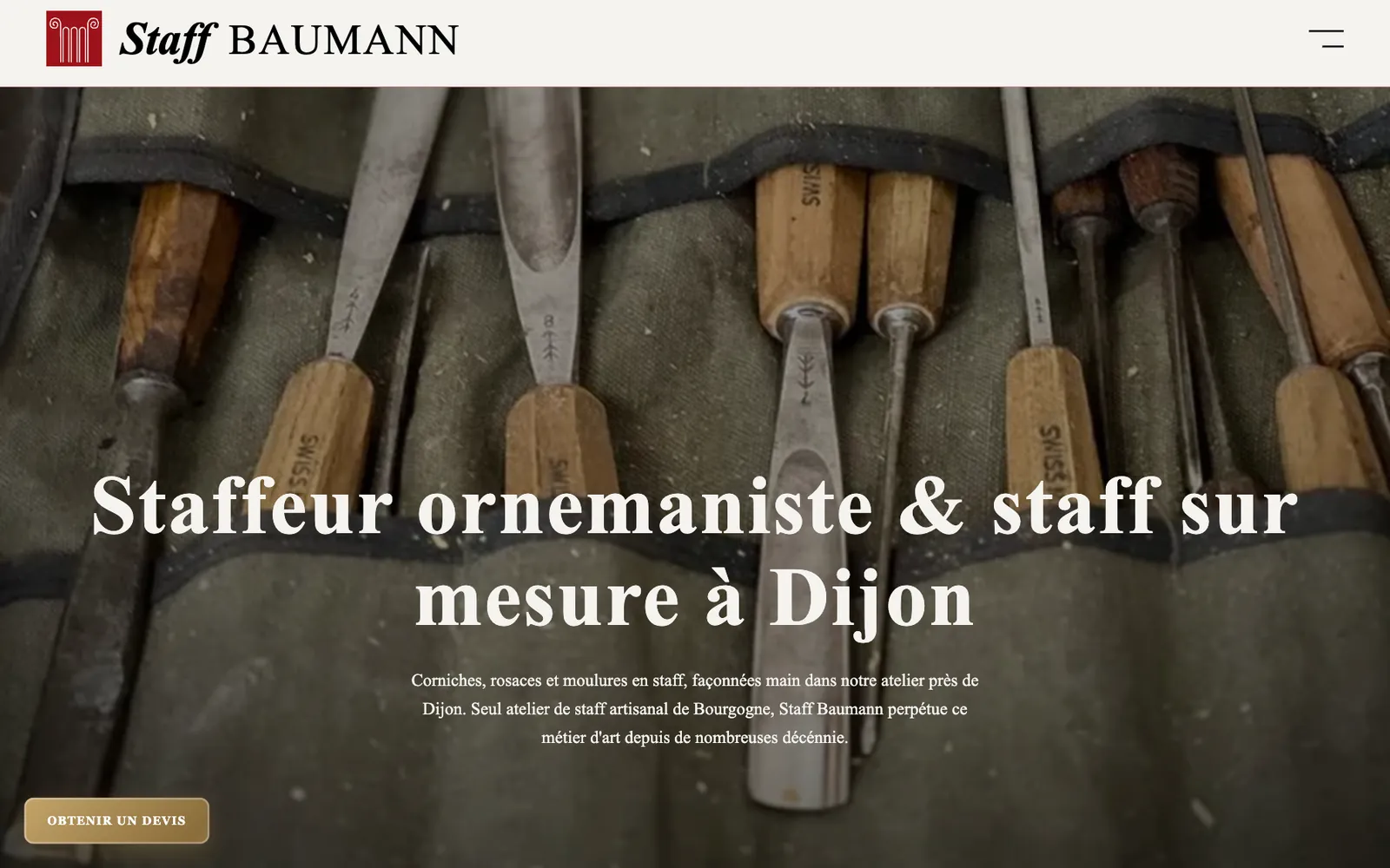 Une page du site Staff Baumann