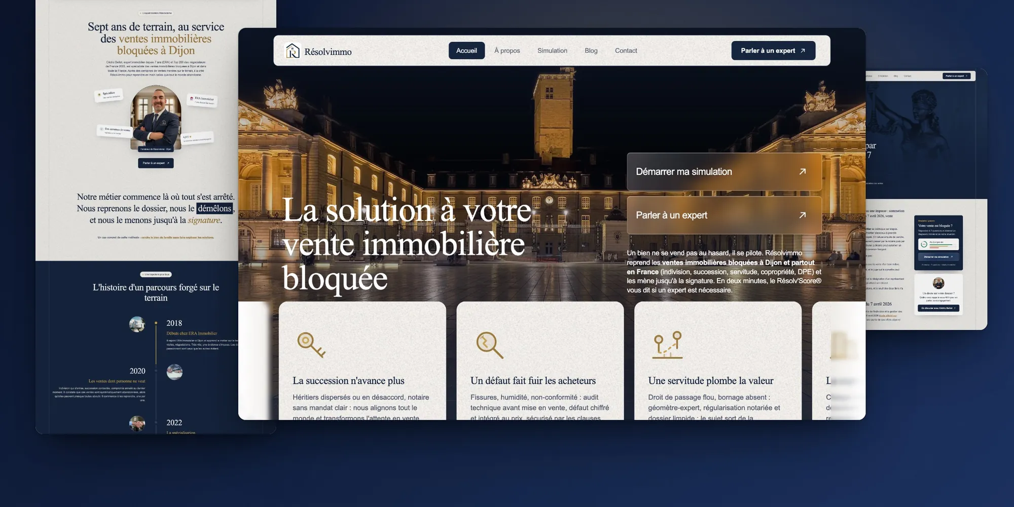 Plusieurs pages du site Résolvimmo