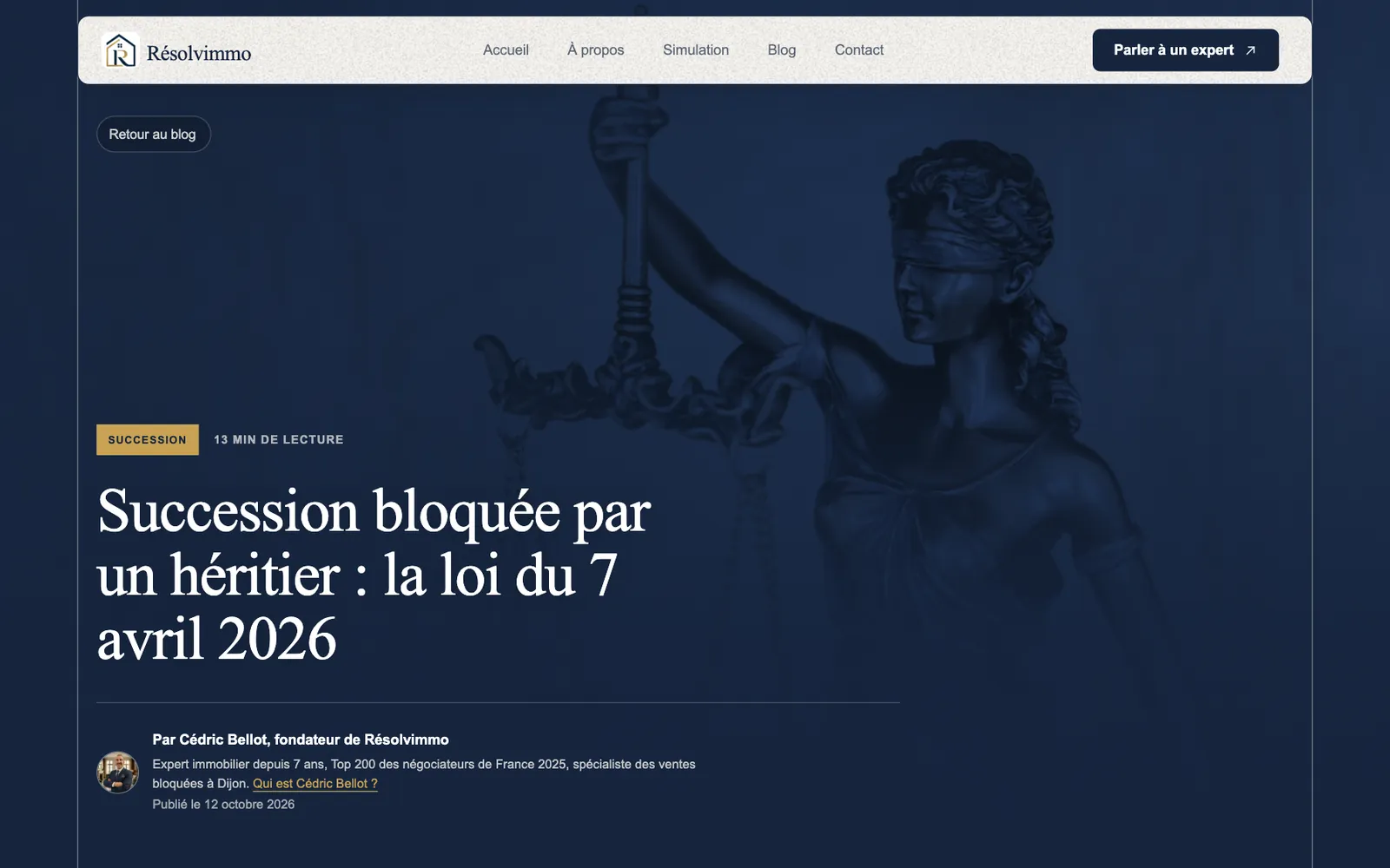Un article : la succession bloquée par un héritier et la loi du 7 avril 2026.