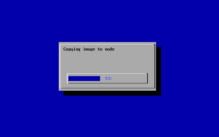 Provisioner copying the system image to the node