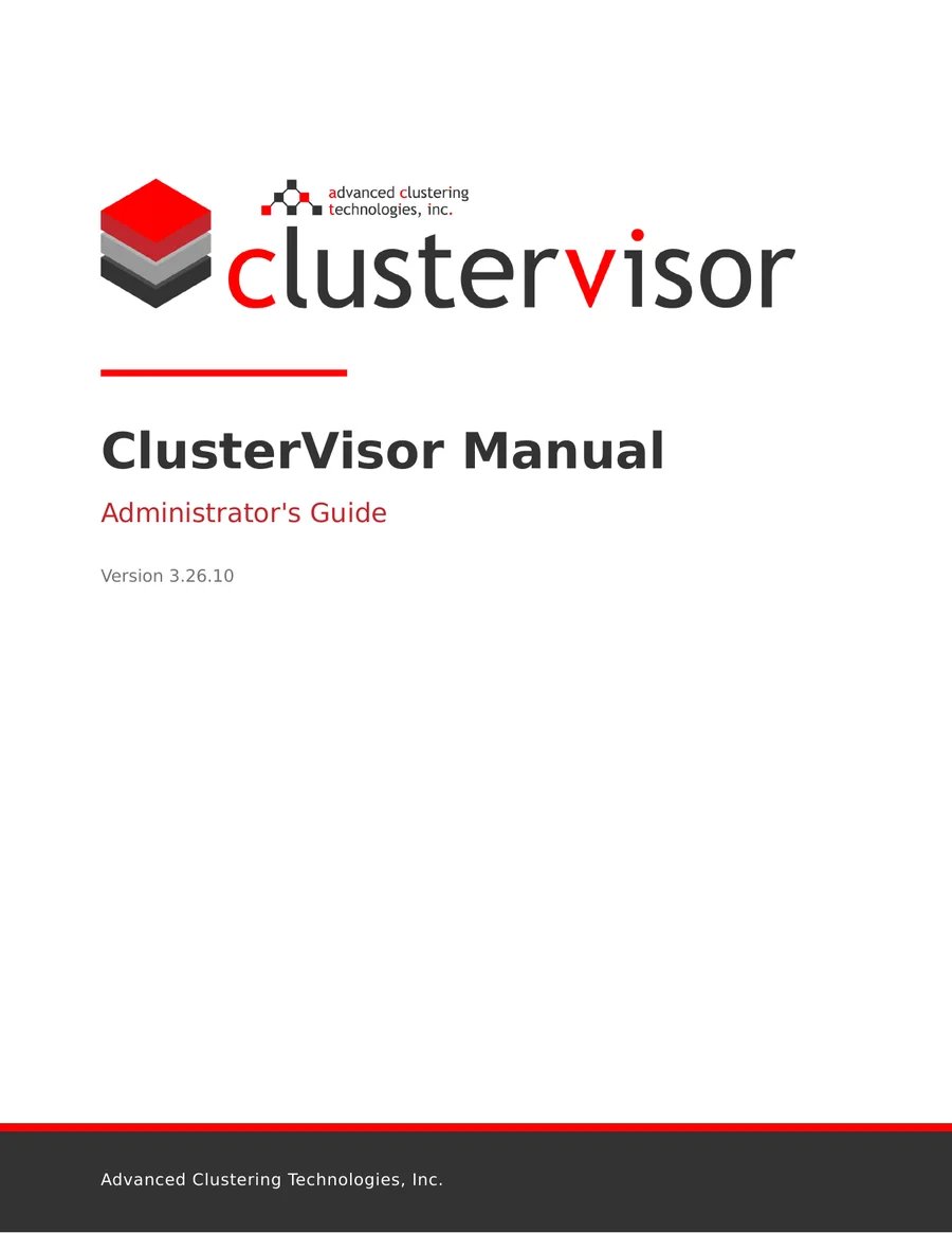 Cover of the ClusterVisor Manual, Administrator’s Guide