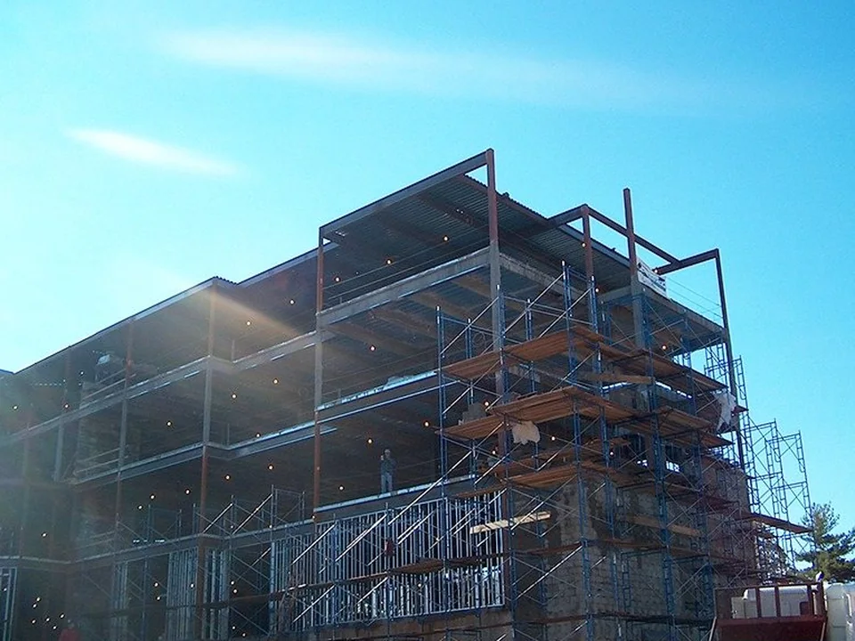 Steel frame of the Roosevelt long-term care facility under construction
