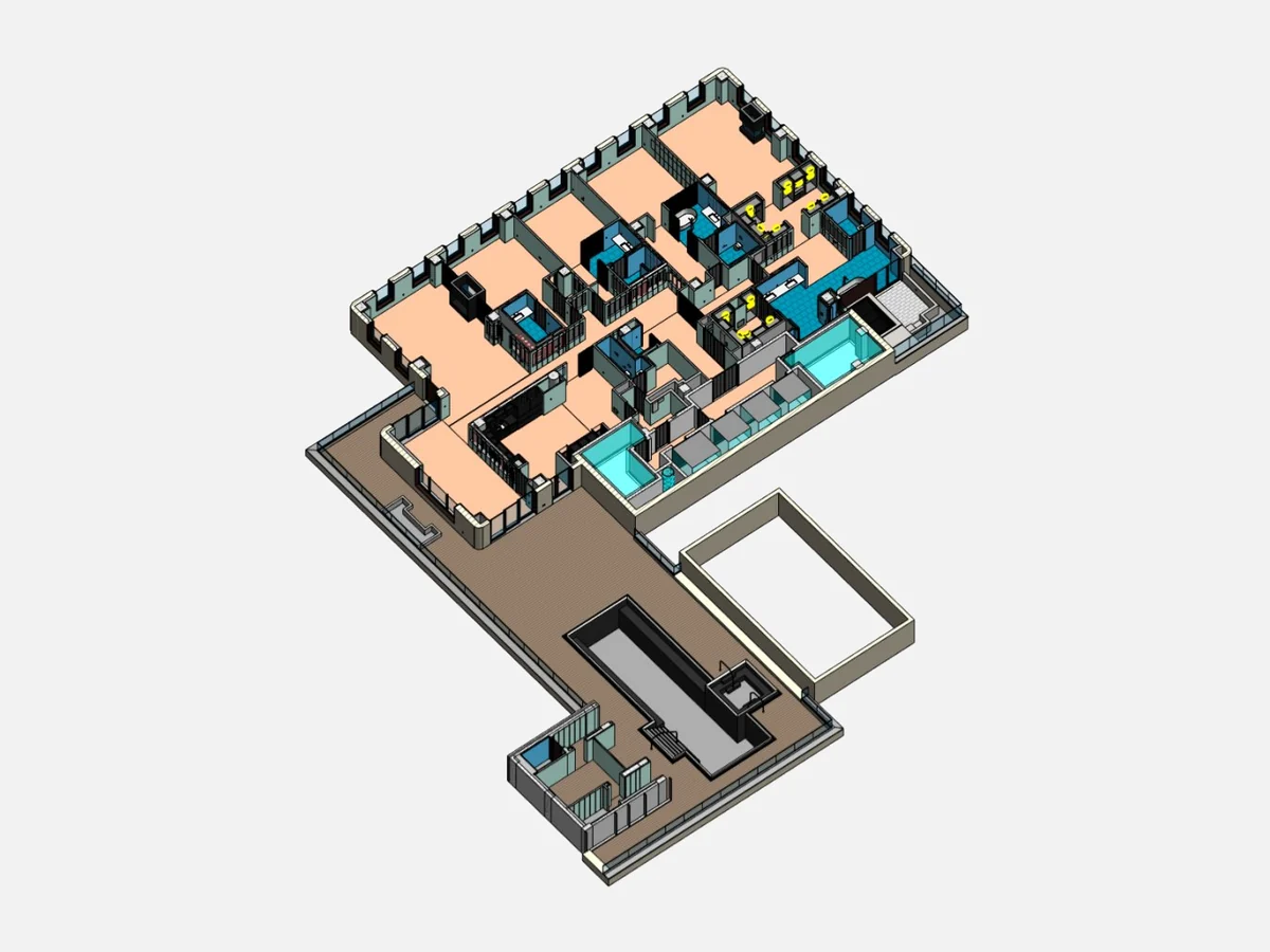 Coordinated BIM model of an $80 million Central Park South penthouse, showing every room, finish and terrace