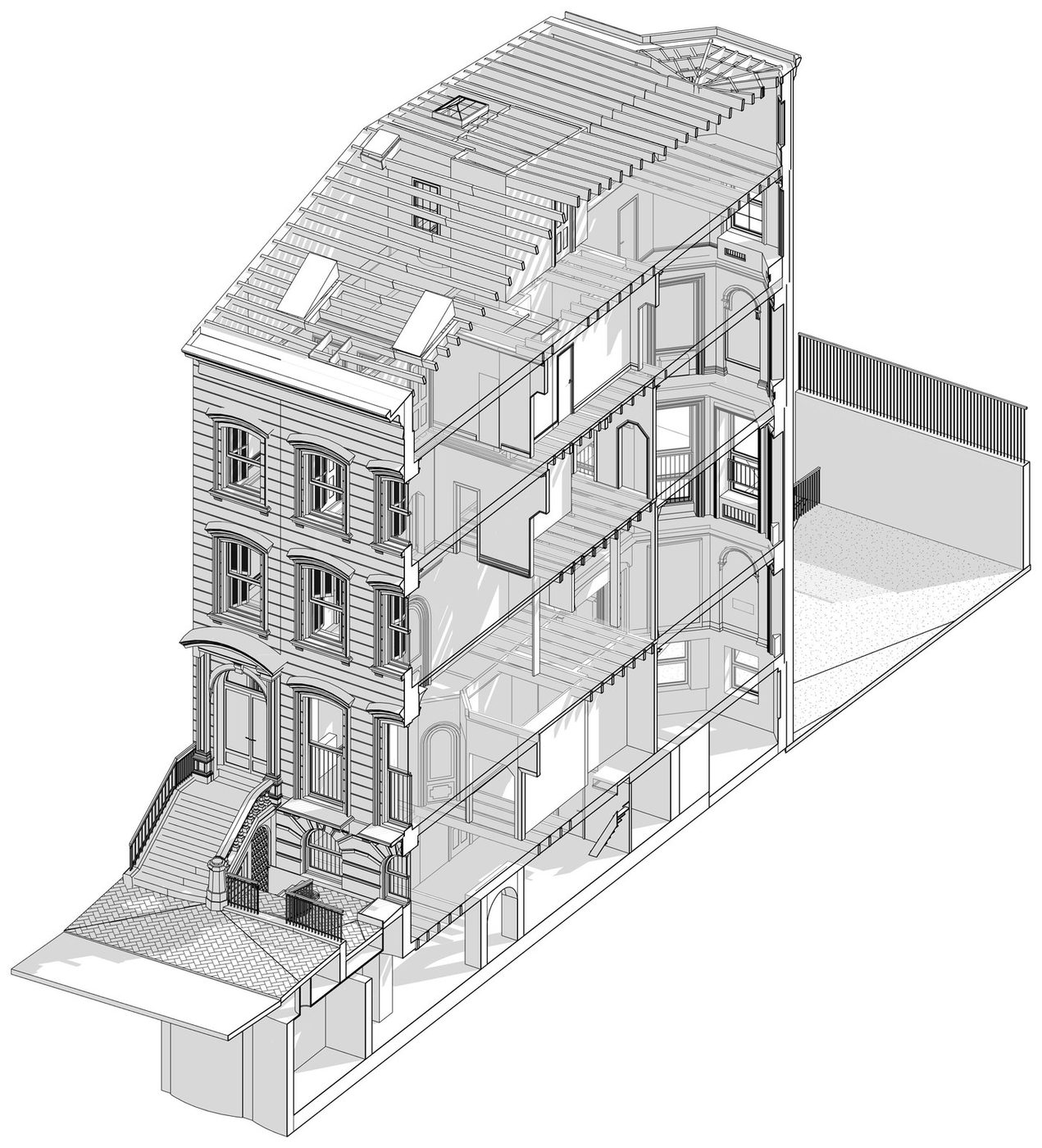 194 Columbia Heights cutaway of the Revit model