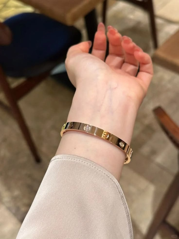 Gold Bracelet worn on the wrist