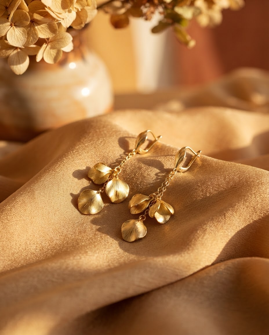 Gold drop earrings