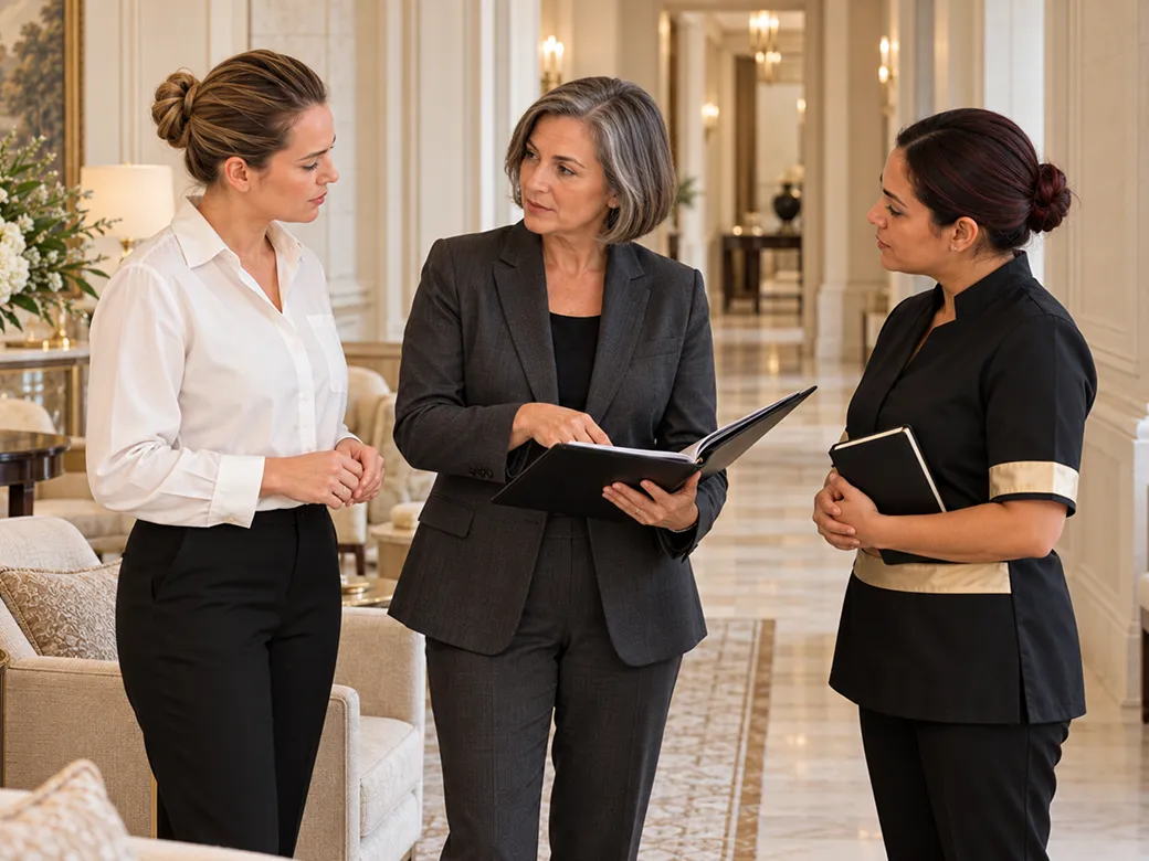 Professionnelle de maison prenant soin d’un vêtement en cachemire