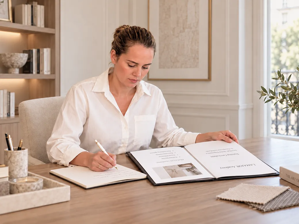 Professionnelle de maison prenant soin d’un vêtement en cachemire