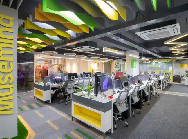 Modern office workspace at Musemind