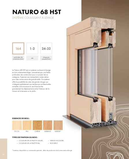 Première page du catalogue bois, partie 2 : Naturo 68 HST