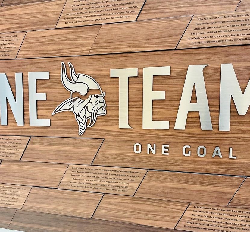 The Minnesota Vikings One Team, One Goal wall