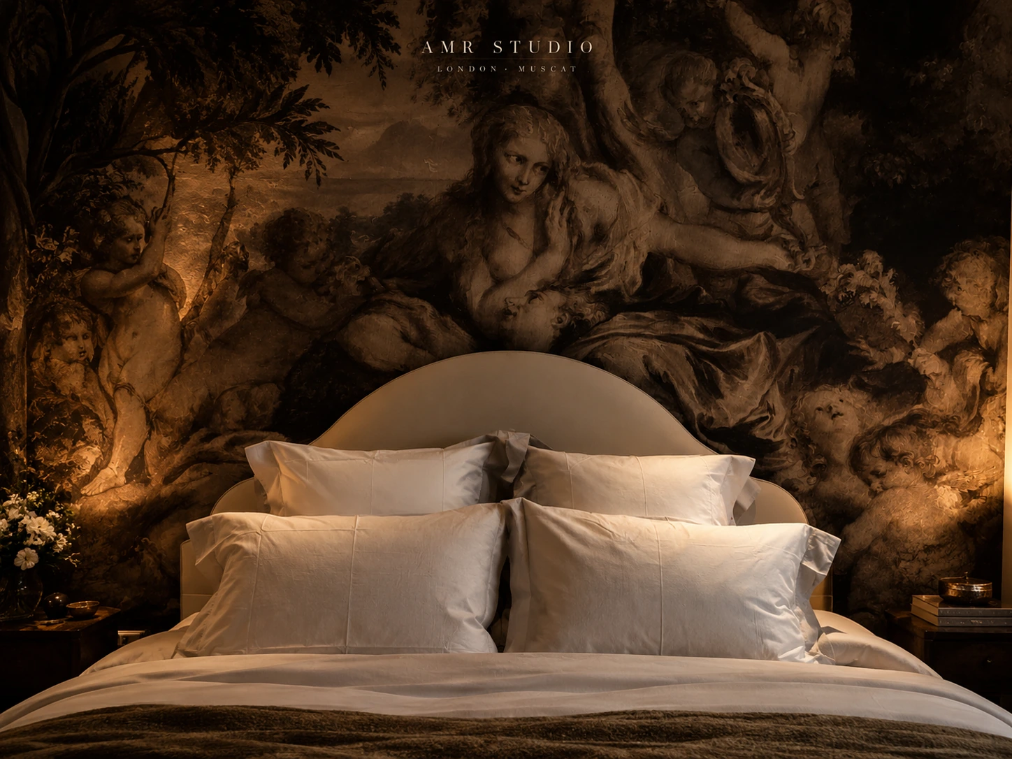 St James painted mural bedroom — AMR STUDIO