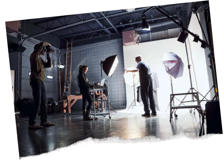 Lightswitch crew on set in a studio