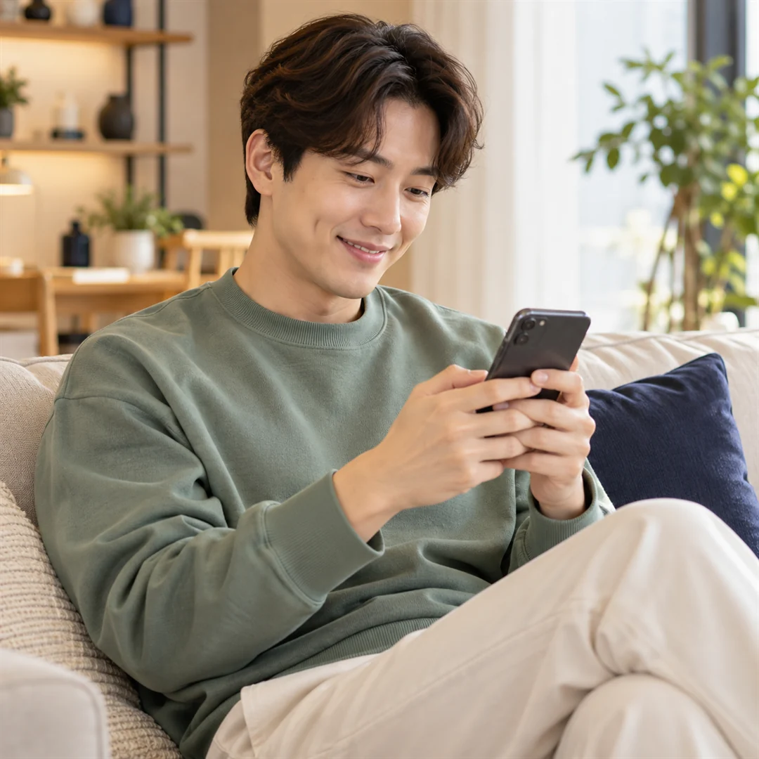 콘텐츠이용료현금화 카카오톡으로 상담 메시지를 보내는 모습 24시 바로