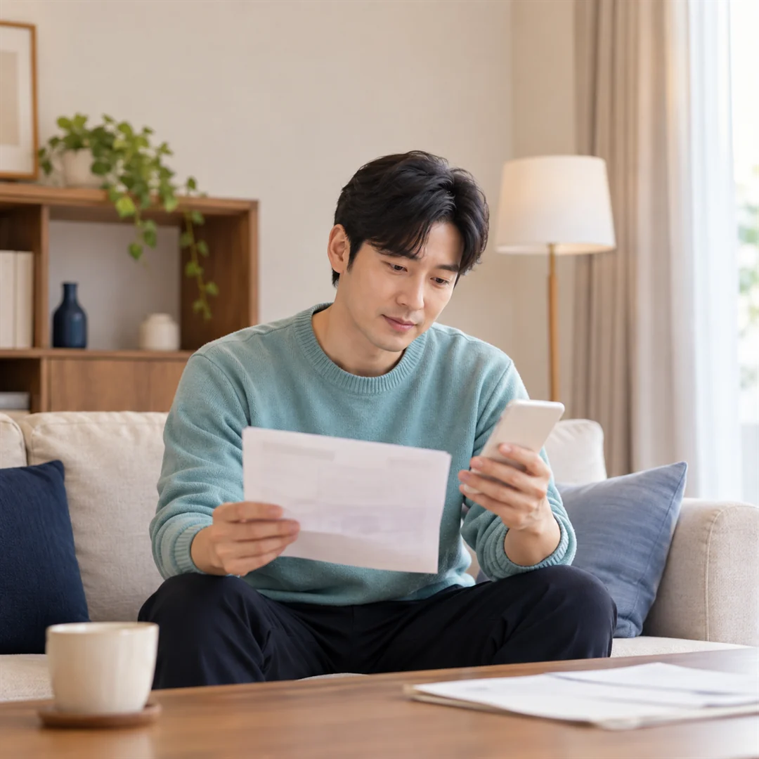 콘텐츠이용료현금화 다음 달 고지서 금액을 함께 확인하는 모습 24시 바로