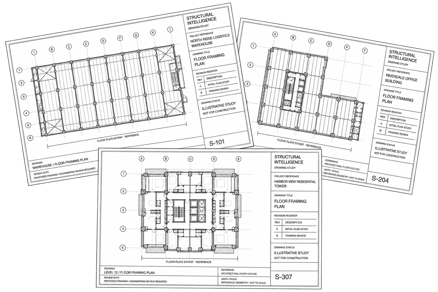 Firm drawing standards illustrated across architectural plans