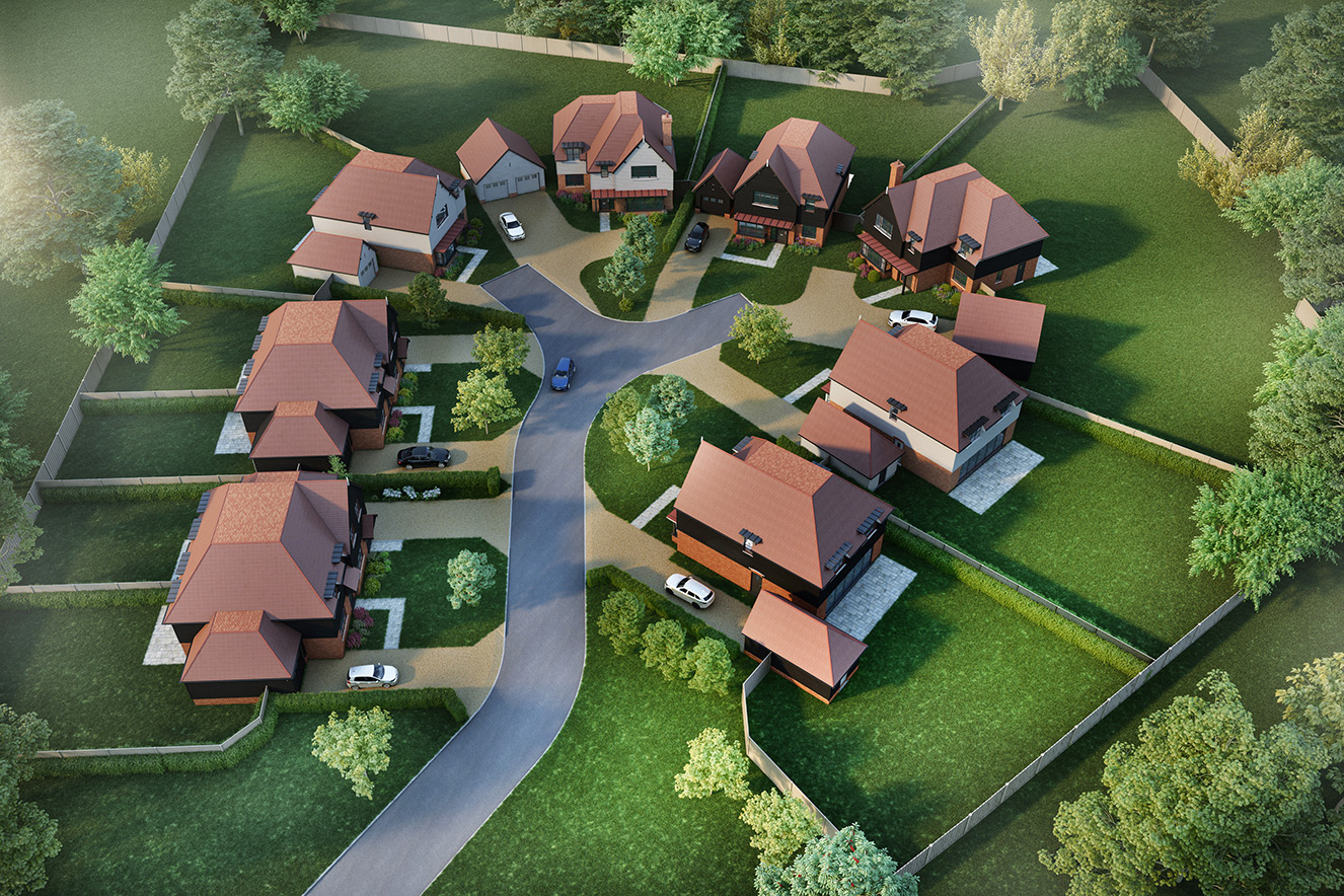 CGI of The Orchards, near Tunbridge Wells