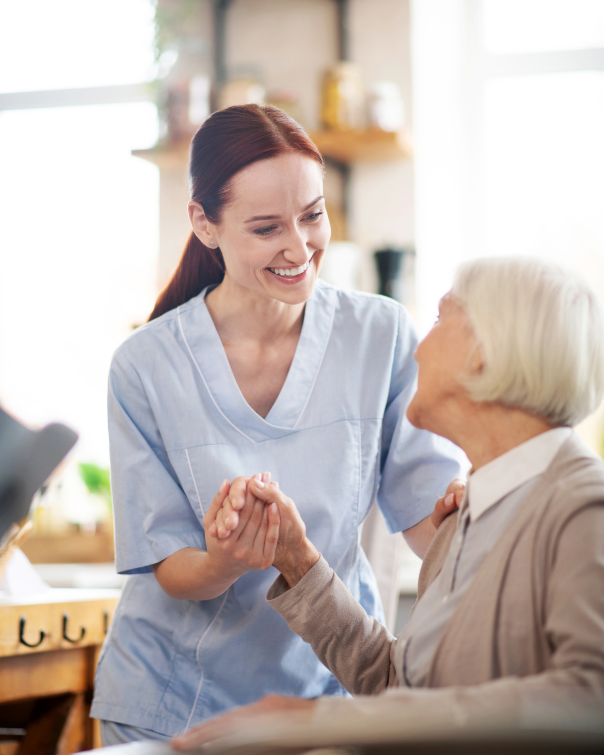 caregiver interacting respectfully with a client.