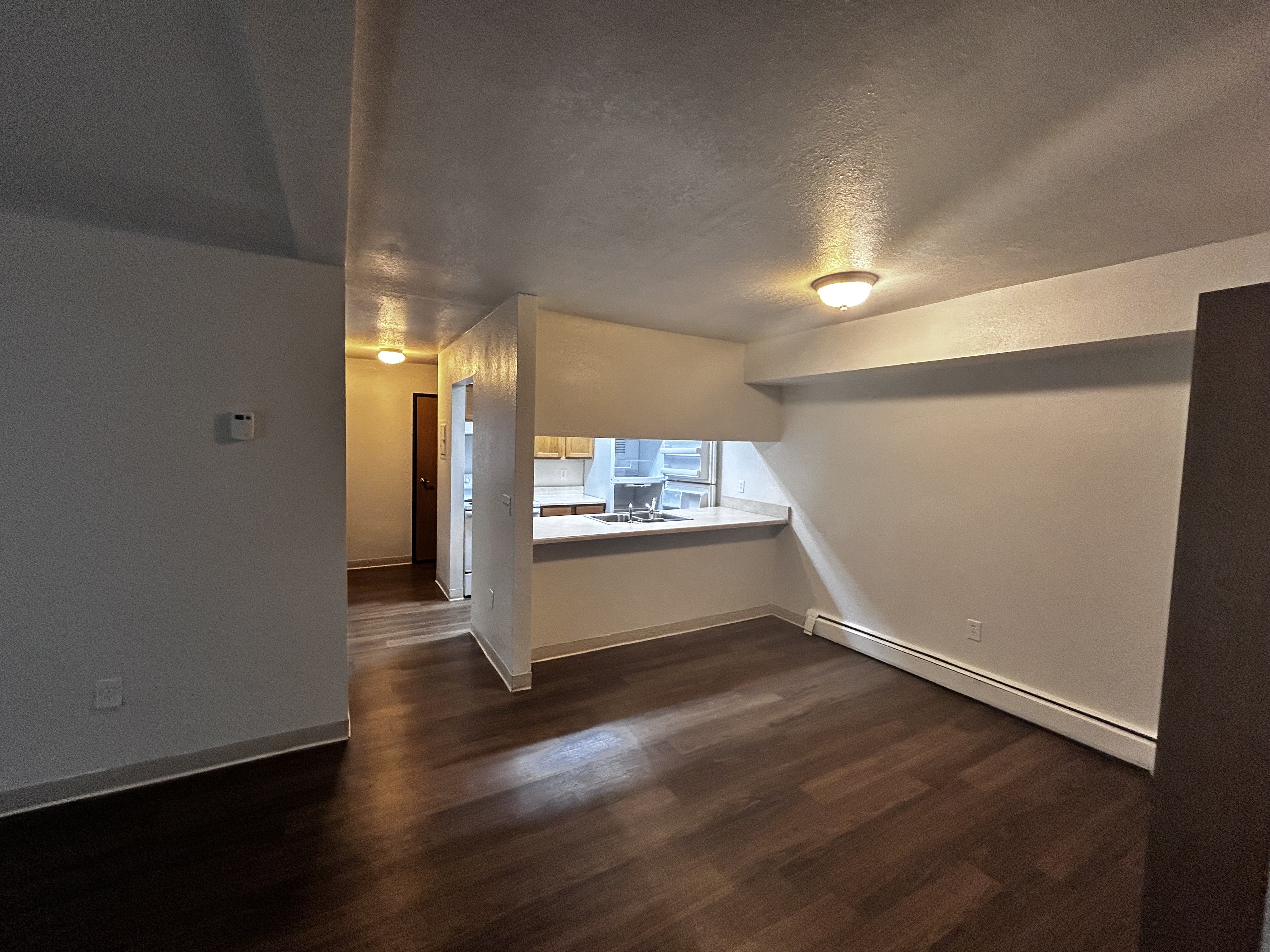 Open living room and kitchen at The Crossings