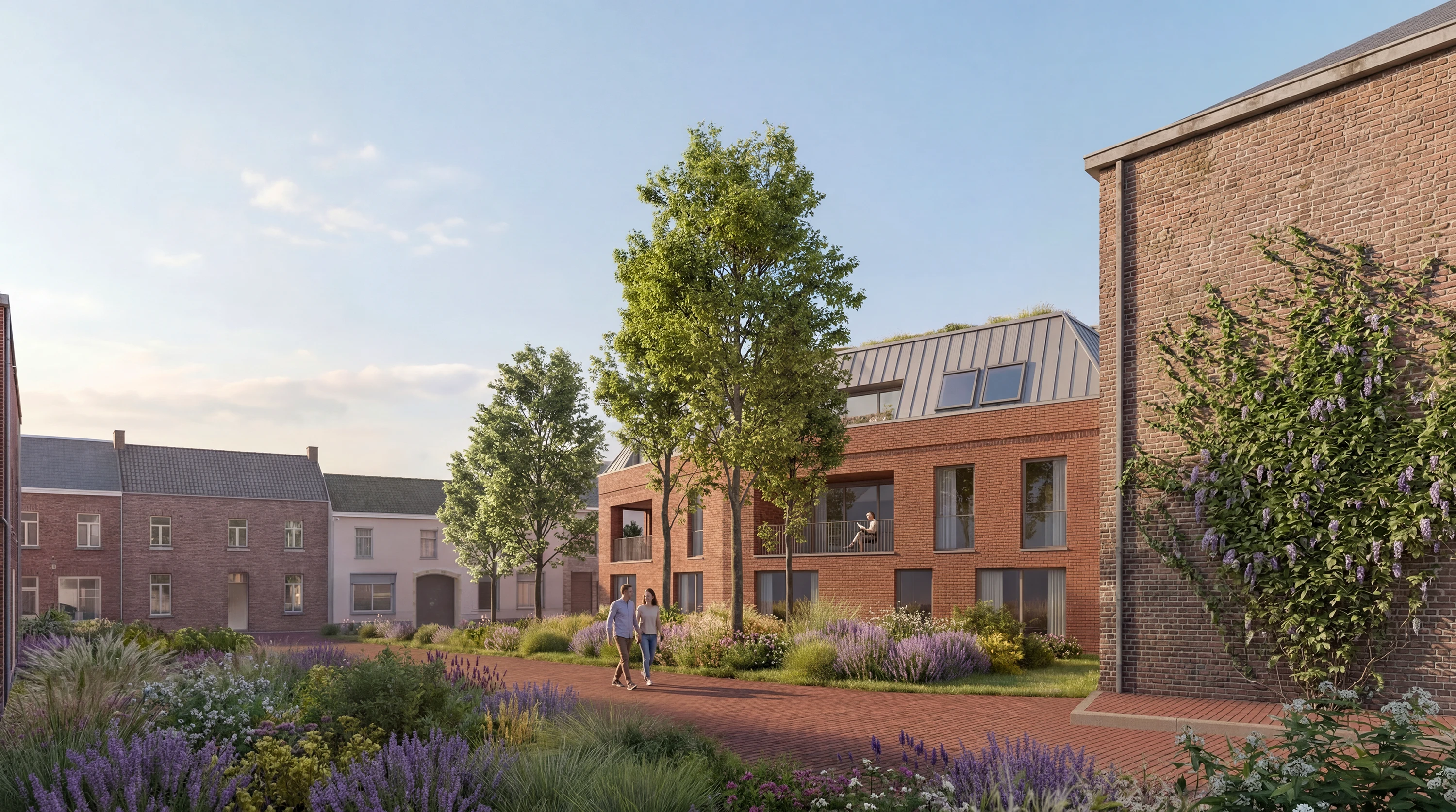Sfeerimpressie van de groene hof van Beekerhof