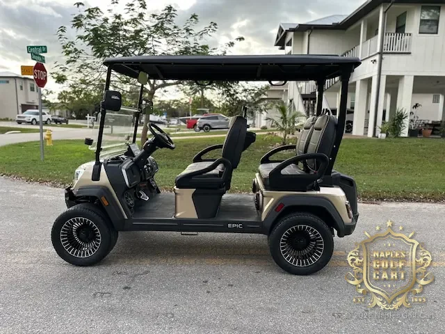 EPIC E40FX 4-passenger golf cart in Cashmere, side view