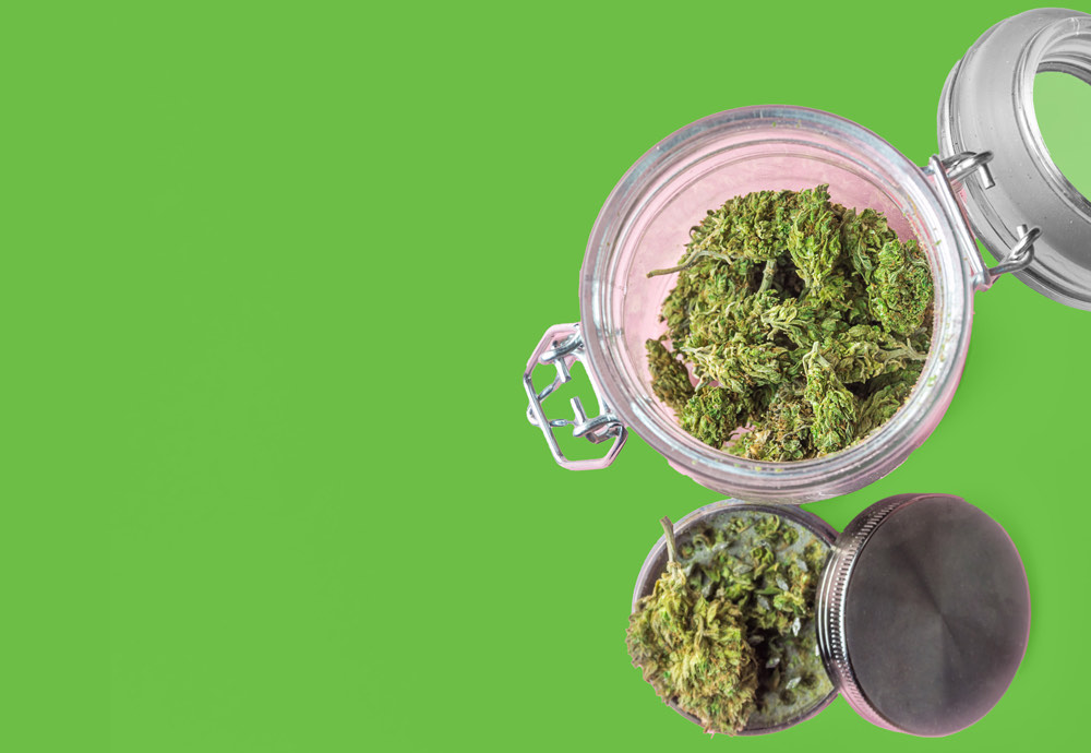 Jar of cannabis flower