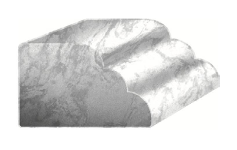 Waterfall Cambria quartz edge profile