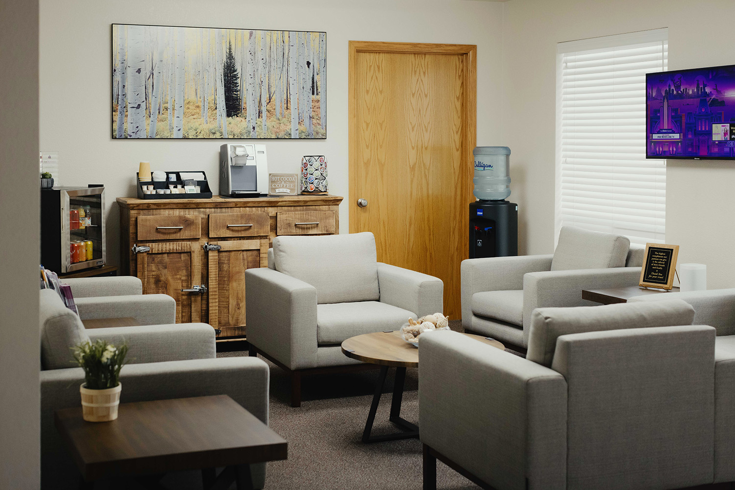The waiting area at Pheasant Ridge Dental