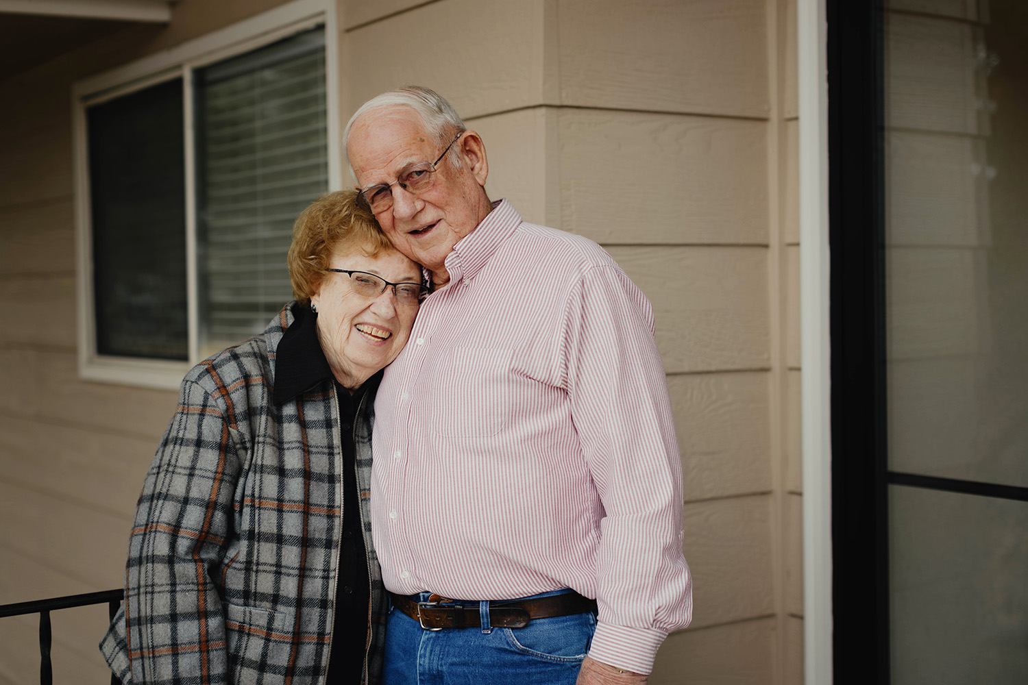 Elderly couple smiling