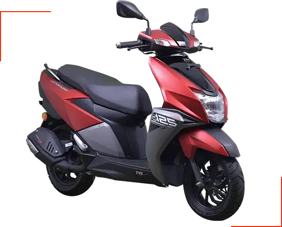 TVS NTORQ 125 scooter in a front three-quarter view