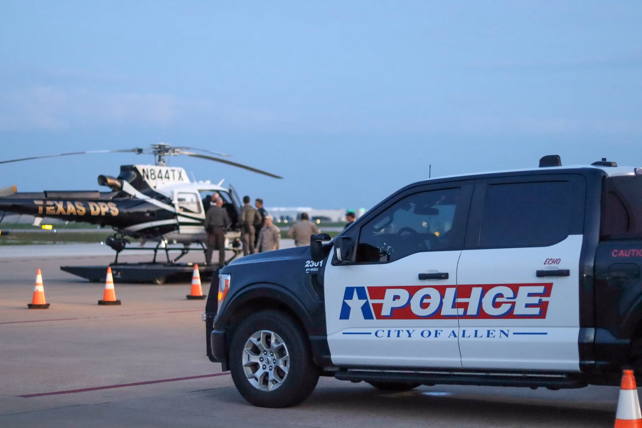 Allen officers with community members