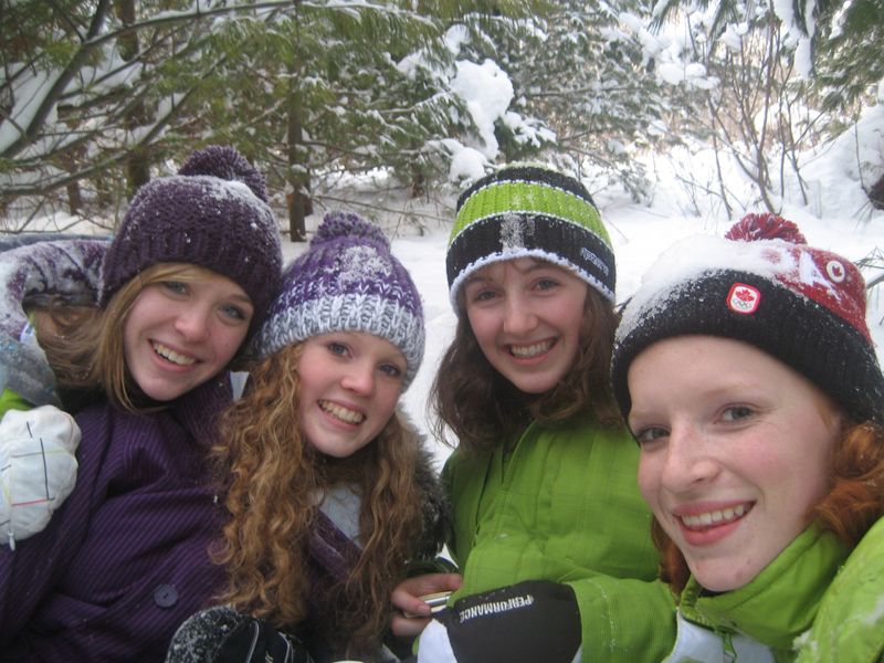 Jordan and her friends, Winter 2010