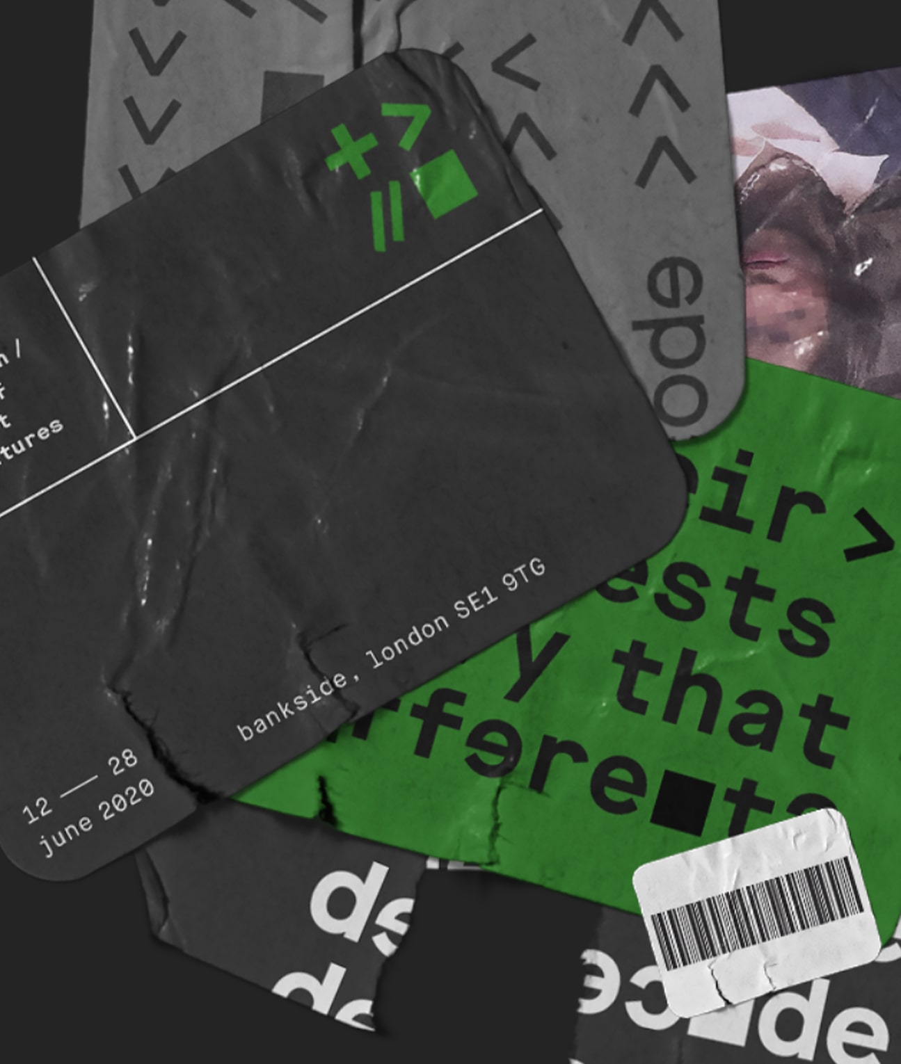 Decode stickers on dark background
