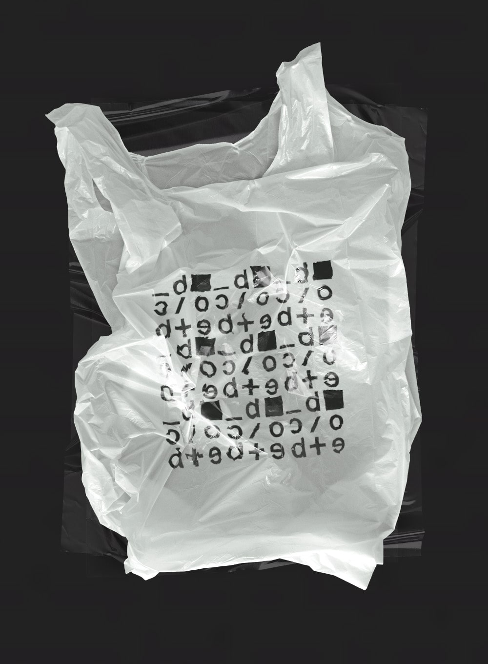Decode plastic bag with logo on it