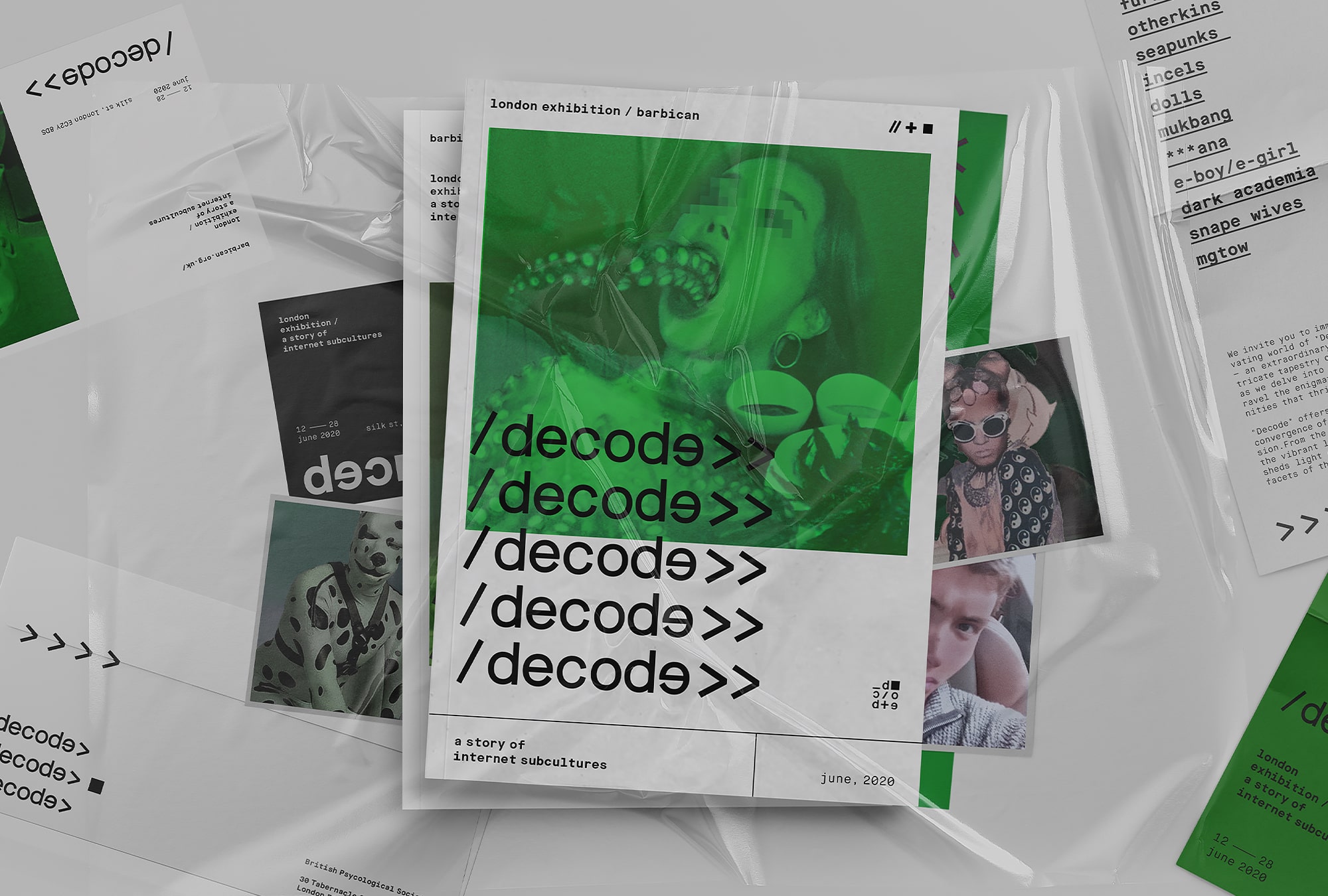 Decode magazine cover on white background