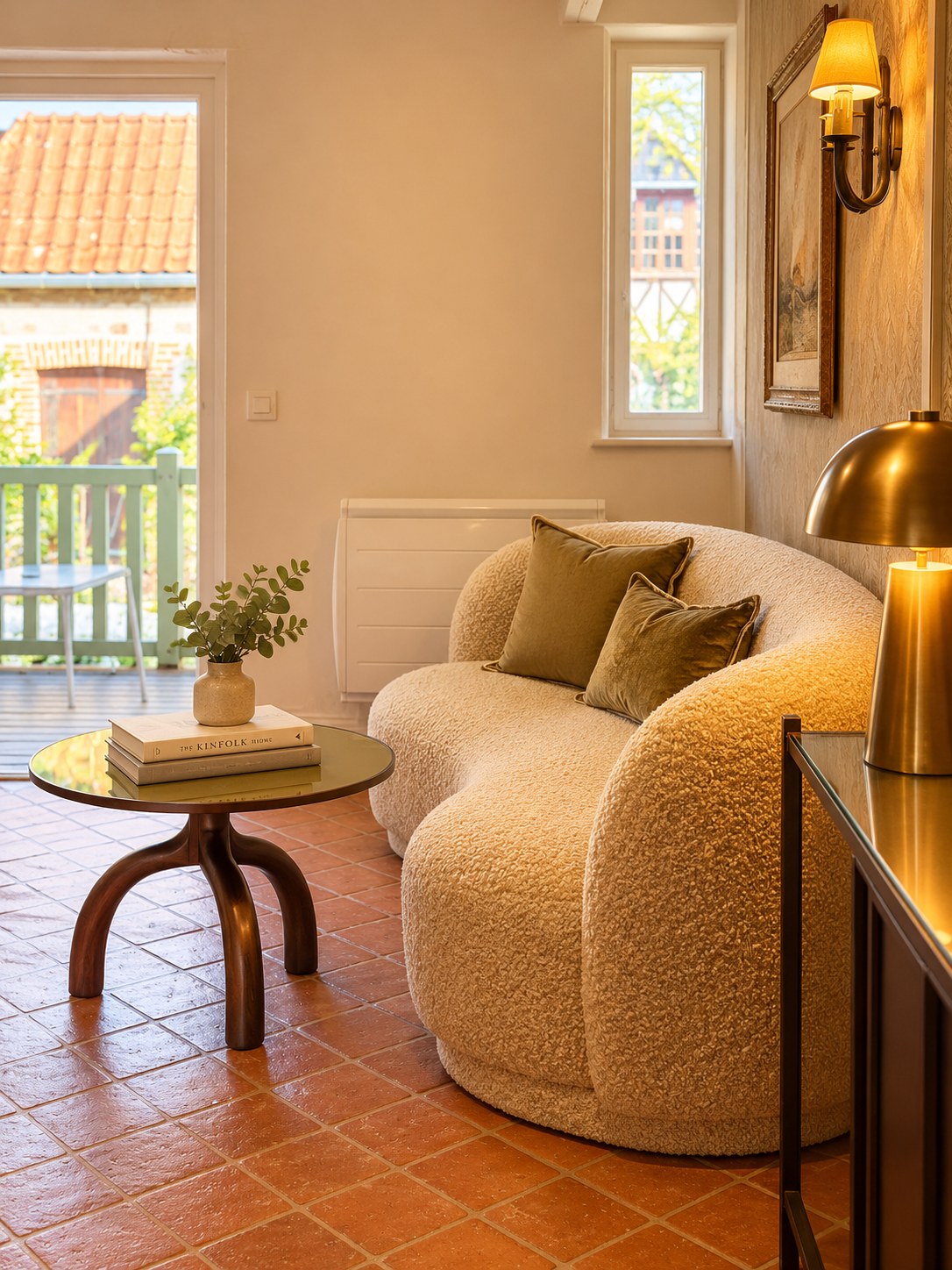 Appartement côté Veules, le petit salon face à la terrasse