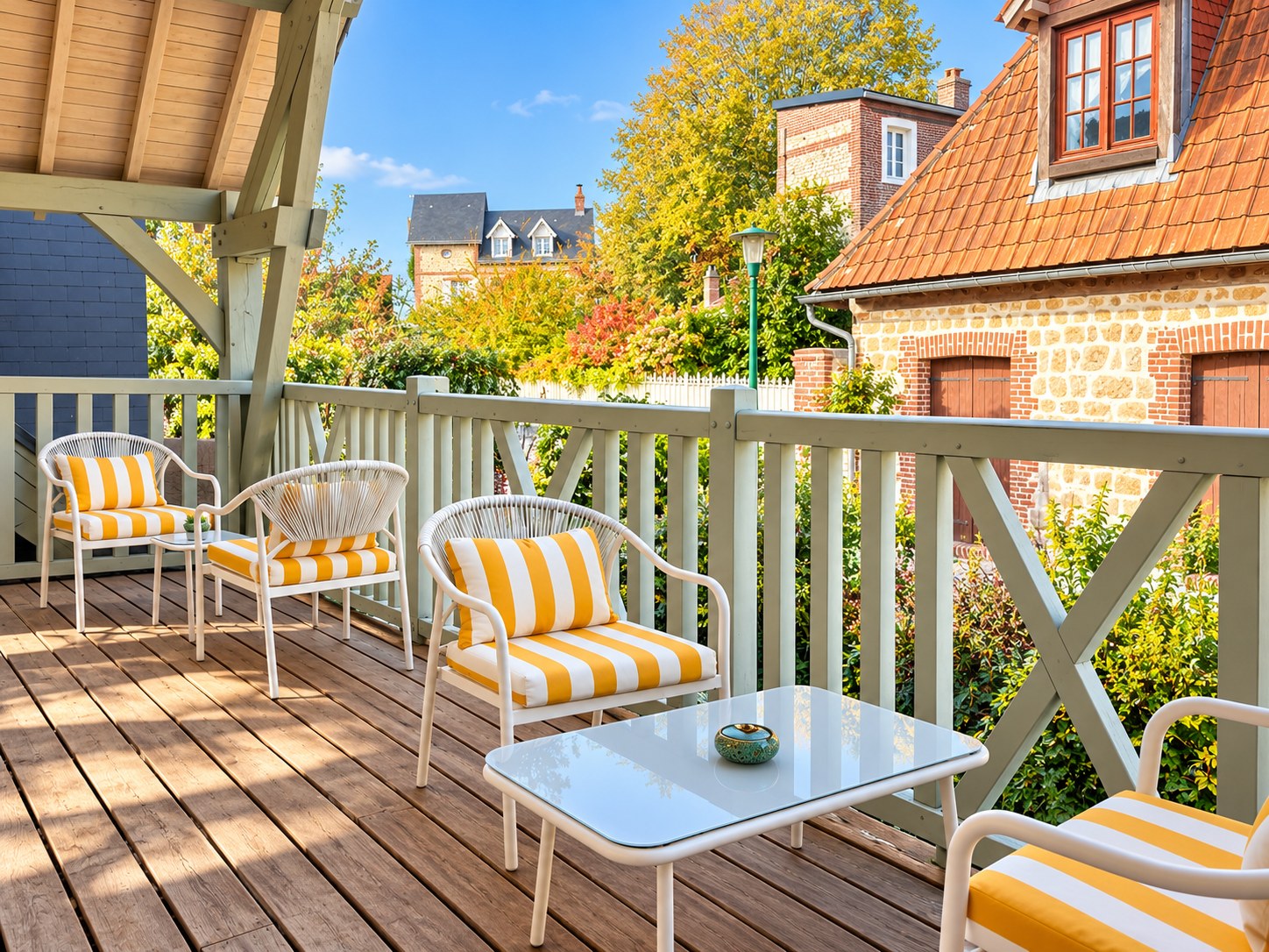 Appartement côté Veules, la grande terrasse partagée