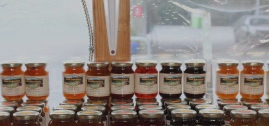 Peach jam, muscadine jelly and other jams and jellies